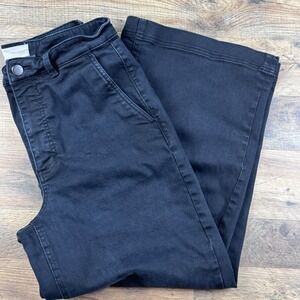 Everlane 10 Wide-Leg Pants High Rise Stretch Black Denim Jeans Comfortable